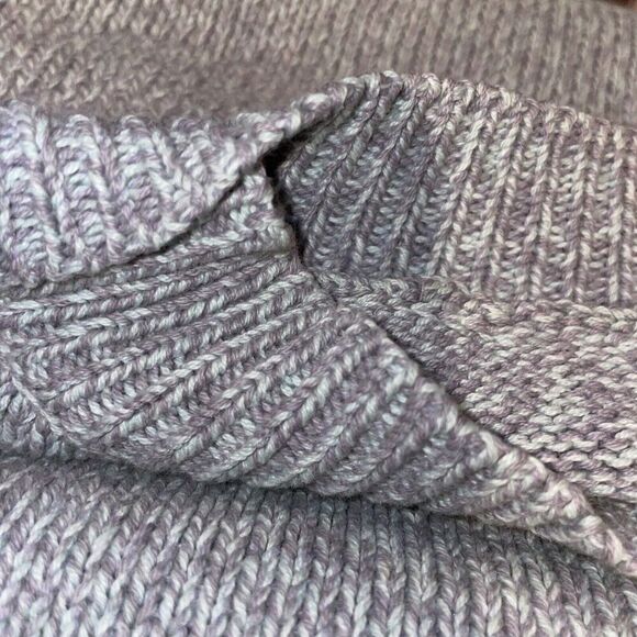 Flax Mock Neck Sweater Womens Size Small Medium Cotton Nylon‎ Pocket Gray Green - Picture 5 of 8